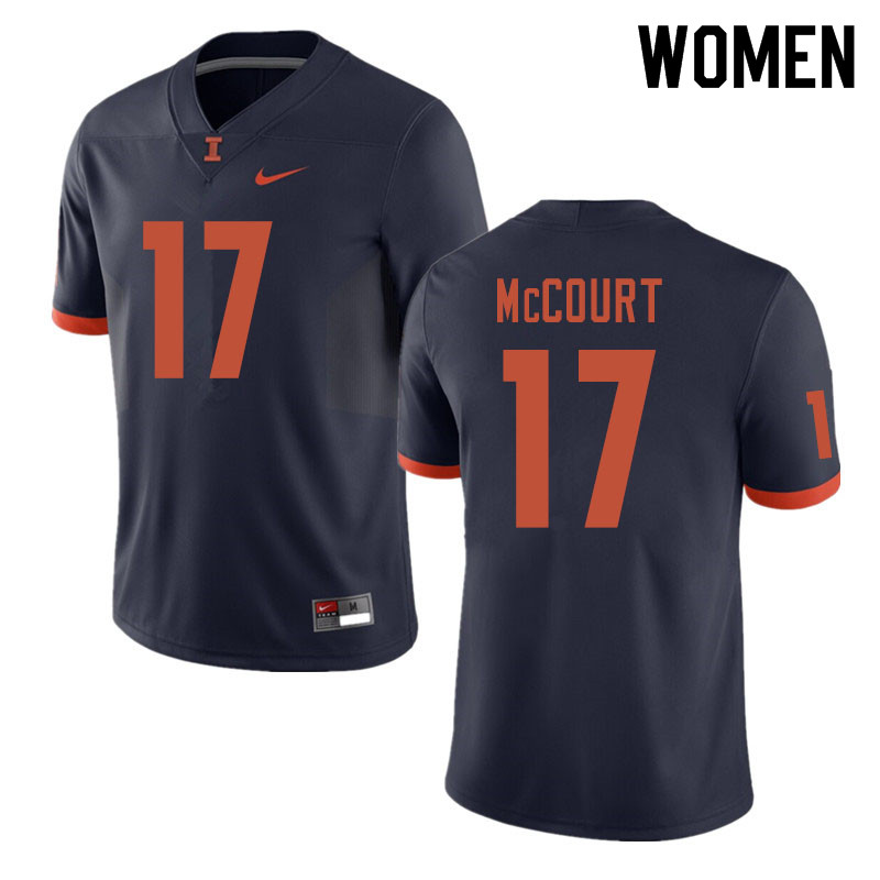 Women #17 James McCourt Illinois Fighting Illini College Football Jerseys Sale-Navy